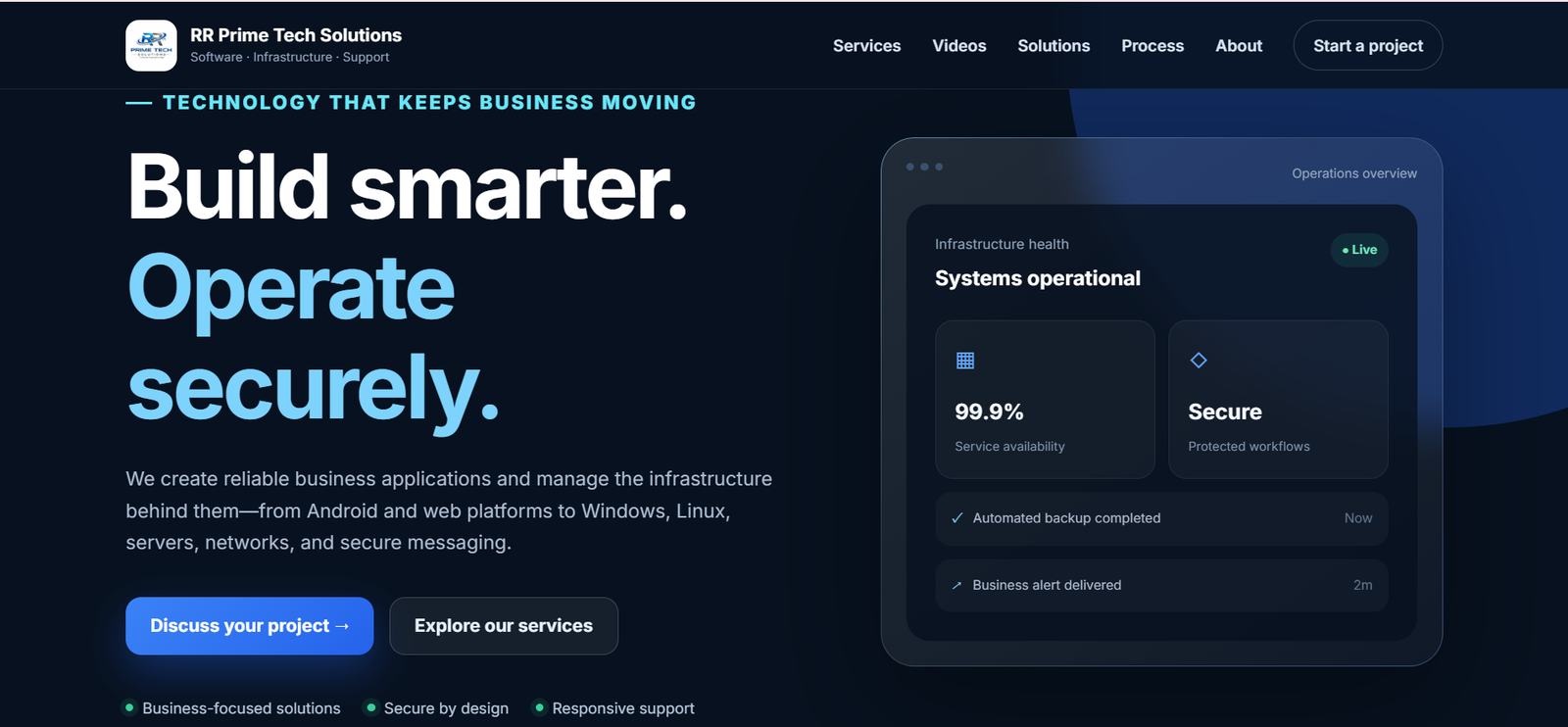 RR Prime Tech Solutions website